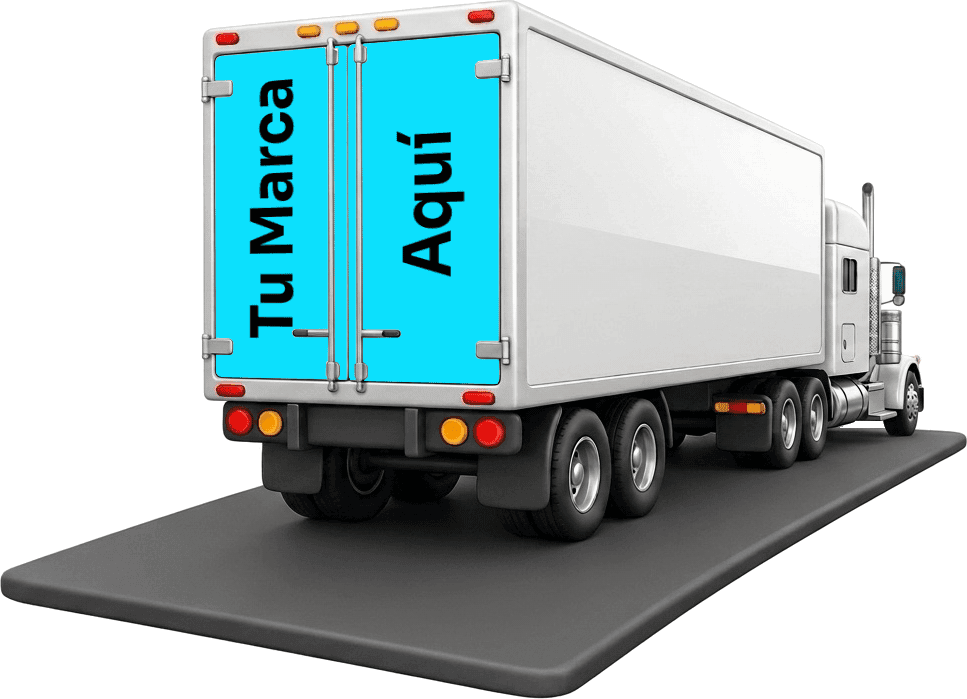 Tráiler con wrap publicitario Rodada en corredor carretero mexicano